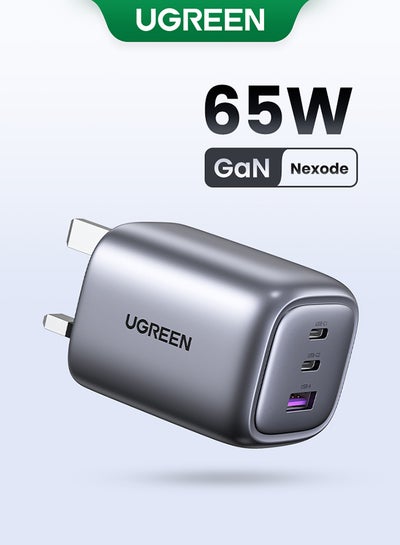 Buy Nexode 65W USB C Charger 3 Ports Foldable GaN Laptop Charger Type C Fast Wall Charger Plug Compatible With MacBook Pro Air HP Dell Lenovo iPad Pro Air iPhone 16 15 Pro Max Galaxy S24 23 Apple Watch S10 Grey in Saudi Arabia