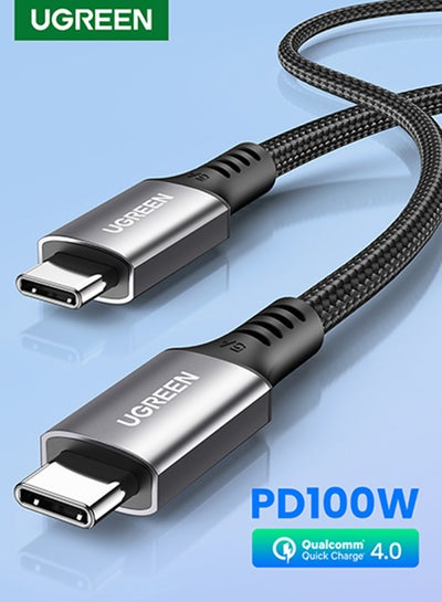 Buy Type C Cable 100W 1M, USB C to C Fast Charging Cable PD3.0 SCP BC1.2 5A, Braided Phone Charger USB C Cable for iPhone 15 Series, iPad mini, MacBook Pro/Air, iPad Pro, Samsung S23+, Huawei P60 Black in UAE