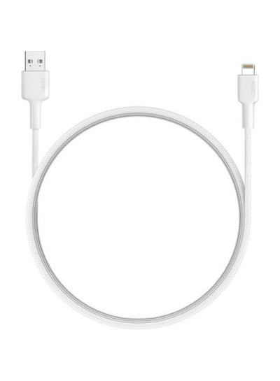 Buy Braided Nylon Sync & Charge MFI Cable USB-A To Lightning 0.9M BAL7 White in UAE