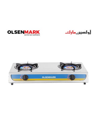 اشتري موقد غاز بشعلتين من الستانلس ستيل OMK2316-Olsenmark أسود/ فضي/ أحمر في السعودية