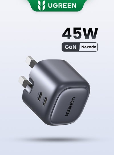 Buy Nexode 45W Samsung Charger GaN Dual USB C Charger Foldable Type C Fast iPhone Charger USB Wall Plug USB-C Laptop Charger Power Adapter for Samsung S23, iPhone 15 Series, iPad, MacBook, Steam Deck, etc Space Gray in Saudi Arabia