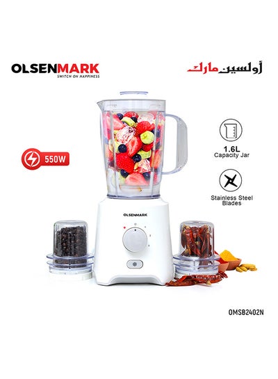 3-In-1 Juicer Blender Chopper Set L 550 W OMSB2402J White