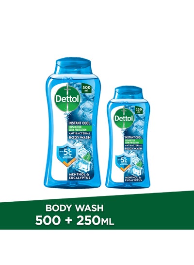 اشتري Menthol And Eucalyptus Fragrance Body Wash 500ml+250ml  Pack of 2 في الامارات