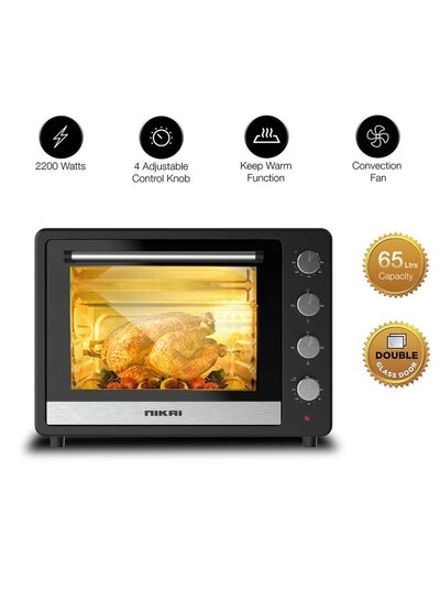 Buy Electric Oven, , Adjustable Temperature, 4 Stages Heating, 60-Min Timer With Bell, High-Efficiency S.S. Heating, Rotisserie And Convection, Inside Light, Keep Warm Function 65 L 2200 W NT6500SRC2 Black in UAE