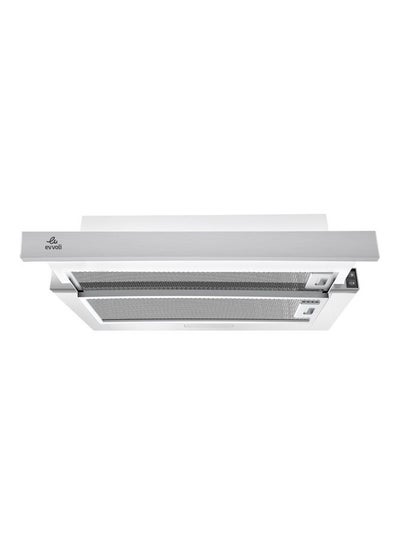 Buy Under Cabinet Built-in Cooker Hood with 2 Speed Exhaust Fan Slim Kitchen Over Stove Vent, Reusable Filter, LED Lights EVBI-H60S Silver in UAE