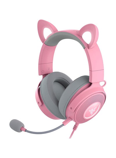 اشتري Razer Kraken Kitty V2 Pro Wired RGB Headset, Interchangeable Ears, Kitty, Bear, Bunny, Stream Reactive Lighting, Detachable HyperClear Cardioid Mic, 50mm Drivers, 7.1 Surround Sound - Quartz في الامارات