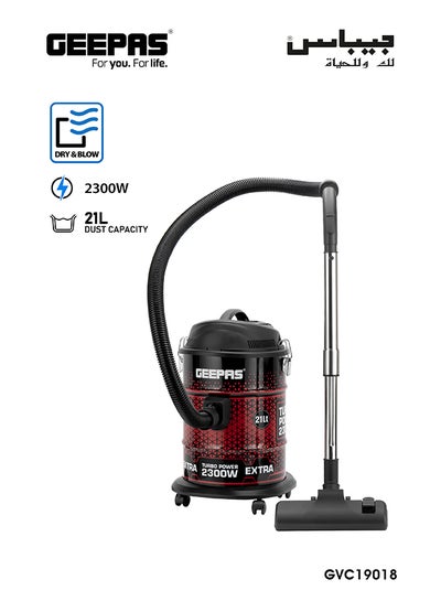 Buy Canister Vacuum Cleaner 21 L 2300 W GVC19018 Black/Maroon in Saudi Arabia