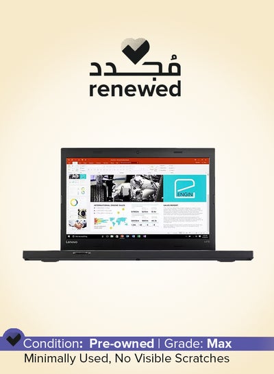 اشتري Renewed -  ThinkPad T470 Laptop With 14 inch Display,Intel Core i3 Processor/7th Gen/8GB RAM/256GB SSD/Windows 10 Pro English Black في الامارات