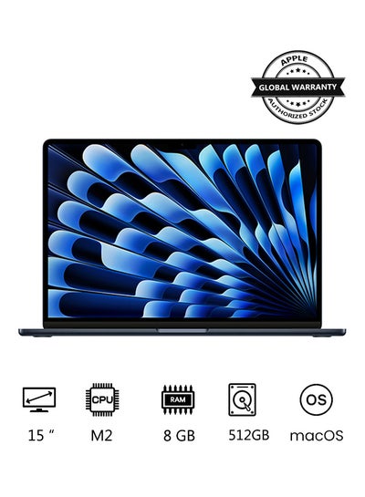 Buy MacBook Air MQKX3 15-Inch Display, Apple M2 Chip with 8-Core CPU And 10-Core GPU, 512GB SSD,English Keyboard Midnight in Egypt