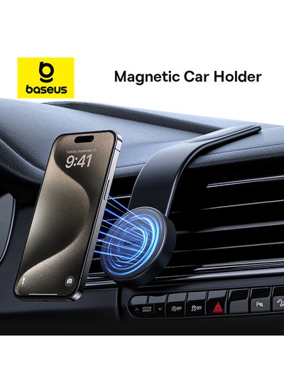 Buy Magsafe Car Mount, Magnetic Phone Holder for Car, Magsafe Car Dash Mount Compatible with iPhone 15 Pro Max/iPhone 15 Plus/14/13/12 Series, Bendable Memory Titanium Alloy for All Dashboard, Windshield Black in UAE