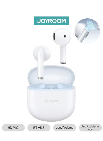 اشتري Low Latency Fast Charging Bluetooth 5.3 IPX4 Waterproof Semi-In-Ear True Wireless Bluetooth Headphones With Charging Case For iPhone, Huawei, Samsung, Xiaomi Headphones White في السعودية