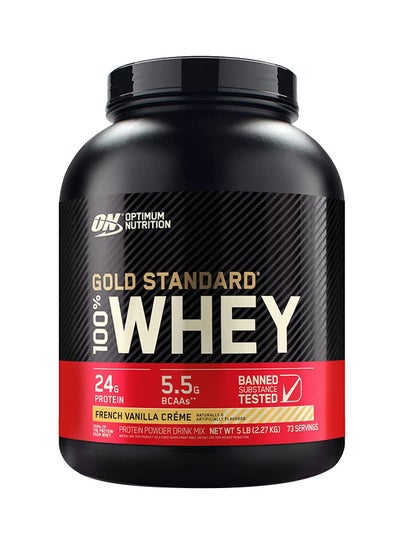 Buy Gold Standard 100% Whey Protein Powder Primary Source Isolate, 24 Grams of Protein for Muscle Support and Recovery - French Vanilla Creme, 5 Lbs, 73 Servings (2.27 KG) in UAE