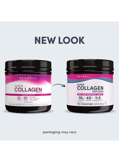 Buy Super Collagen Peptides Powder (Type 1And3) 10G Collagen Peptides 14.1Oz (400G) Unflavored. Keto Certified + Gluten Free + Grassfed. in Saudi Arabia