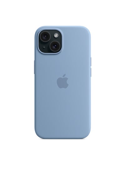 Buy iPhone 15 Plus Silicone Case with MagSafe - Winter Blue in UAE