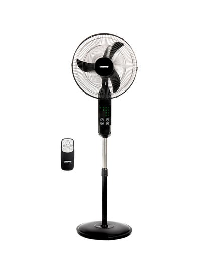 Buy 16" Stand Fan 3 Speed With Remote Control , 5 Leaf Blade, Adjustable Height & Tilt Setting With Led Display 55 W GF9466 White in UAE