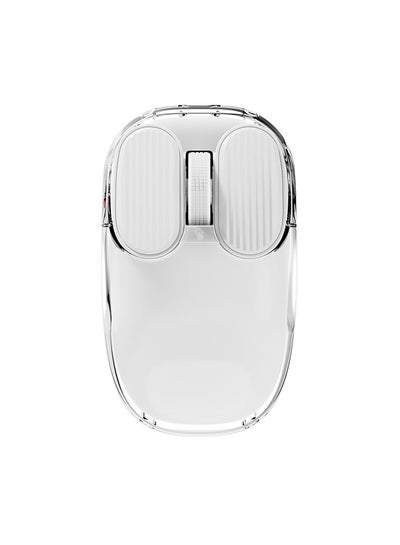 Buy 600 mAh I069 Pro Mouse RGB Dual Mode 2.4G/Wireless Office Laptop Computer With Battery Digital Display Transparent White in UAE