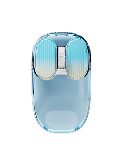 اشتري 400 mAh I069 Mouse RGB Dual Mode 2.4G/Wireless Office Laptop Computer Transparent Blue في الامارات