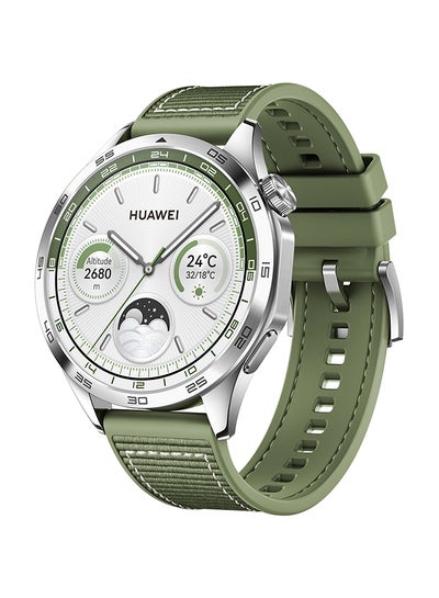 Buy WATCH GT 4 46 mm Smartwatch, 14 Days Battery Life, Science-based Calorie Management, Dual-Band Five-System GNSS Position, Pulse Wave Arrhythmia Analysis, Heartrate Monitor, Android & iOS Green in Saudi Arabia