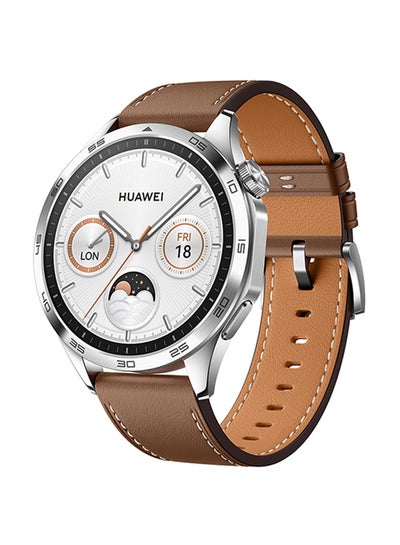 Buy WATCH GT 4 46mm Smartwatch, 14 Days Battery Life, Science-based Calorie Management, Dual-Band Five-System GNSS Position, Pulse Wave Arrhythmia Analysis, Heart Rate Monitor, Android & iOS Brown in Saudi Arabia