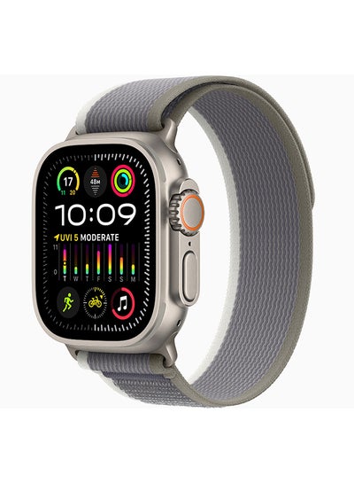 Buy Watch Ultra 2 GPS + Cellular, 49mm Titanium Case With M/L (Band fits 145–220mm wrists) Green/Grey Trail Loop in Egypt