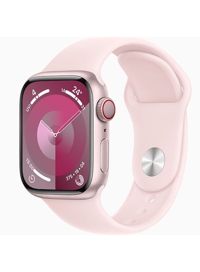 Buy Watch Series9 GPS + Cellular 45mm Pink Aluminium Case With Light Pink Sport Band in UAE