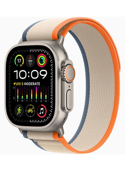 Buy Watch Ultra 2 GPS + Cellular, 49mm Titanium Case With M/L (Band fits 145–220mm wrists.) Orange/Beige Trail Loop in Egypt