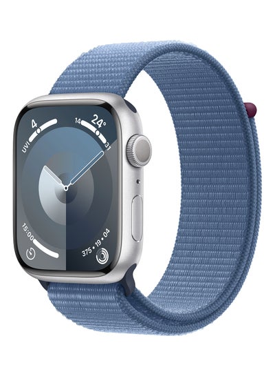 Buy Watch Series 9 GPS 45mm Silver Aluminium Case With Winter Blue Sport Loop in UAE