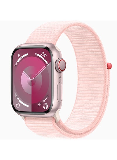 Buy Watch Series9 GPS + Cellular 41mm Pink Aluminium Case With Light Pink Sport Loop in UAE