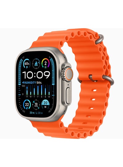 Buy Watch Ultra 2 GPS + Cellular, 49mm Titanium Case With Orange Ocean Band in UAE