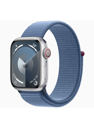 Buy Watch Series9 GPS + Cellular 41mm Silver Aluminium Case With Winter Blue Sport Loop in UAE