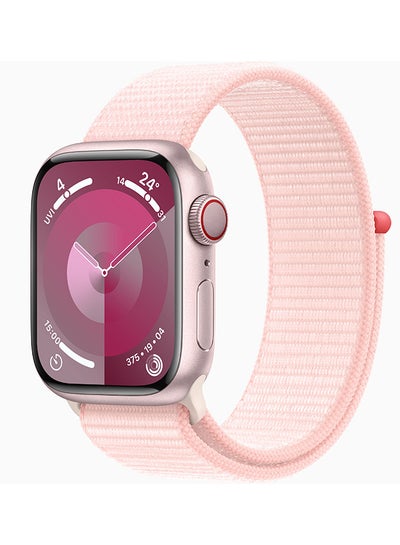 اشتري Watch Series 9 GPS 45mm Pink Aluminium Case With Light Pink Sport Loop في الامارات