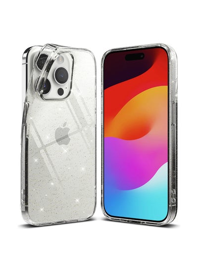 اشتري Air Compatible With iPhone 15 Pro Case Transparent Lightweight Soft Flexible TPU Scratch Resistant Natural Form Back Cover Glitter Clear في مصر