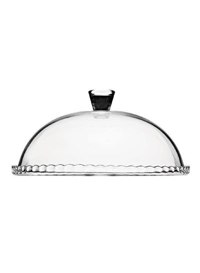 Buy Patisserie Glass Service Plate & Dome 32 cm Clear in UAE