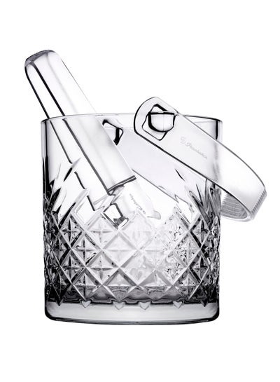 Buy Timeless Ice Bucket & Tong 1 liter Clear in UAE