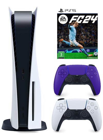 اشتري PlayStation 5 Disc Console With Purple Controller And FC 24 (KSA Version) في مصر