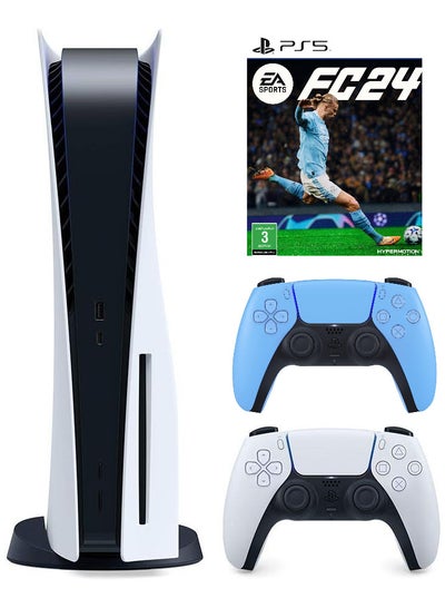 اشتري PlayStation 5 Disc Console With Blue Controller And FC 24 (KSA Version) في السعودية
