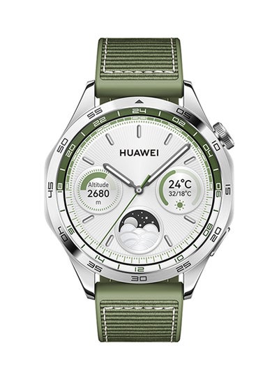 Buy Watch GT4 46mm Smartwatch, Upto 2-Weeks Battery Life, Dual-Band Five-System GNSS Positioning, Pulse Wave Arrhythmia Analysis, 24/7 Health Monitoring, Compatible With Andriod And iOS Green in Egypt