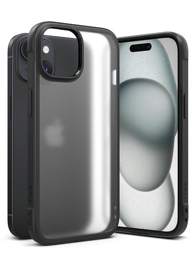 Buy Fusion Bold Compatible With iPhone 15 Case Cover Firm Grip Frame Anti-Yellowing Anti-Fingerprint Frosted Hard Back Shockproof Bumper Back Cover Matte Black in Egypt