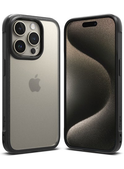 اشتري Fusion Bold Compatible With iPhone 15 Pro Max Case Cover Firm Grip Frame Anti-Yellowing Anti-Fingerprint Frosted Hard Back Shockproof Bumper Back Cover Matte Black في الامارات