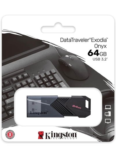 اشتري كينغستون 64 جيجابايت محمول USB 3.2 Gen 1 FlashDrive DataTraveler Exodia Onyx في مصر