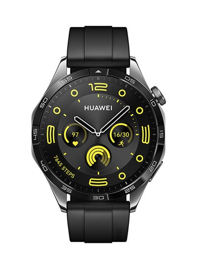 Buy Watch GT4 46mm Smartwatch, Upto 2-Weeks Battery Life, Dual-Band Five-System GNSS Positioning, Pulse Wave Arrhythmia Analysis, 24/7 Health Monitoring, Compatible With Andriod And iOS Black in Egypt