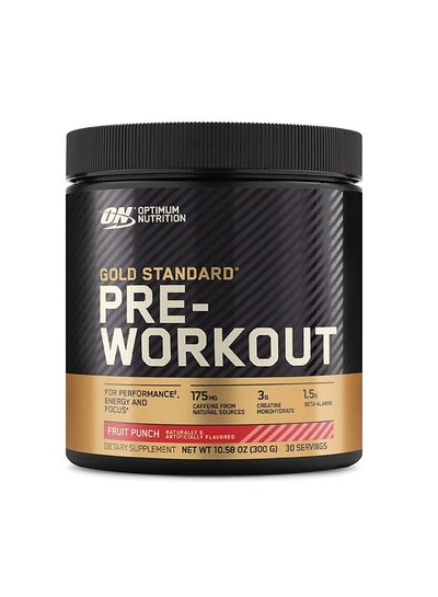 Buy Gold Standard Pre Workout 30 Servings Fruit Punch 300g in UAE