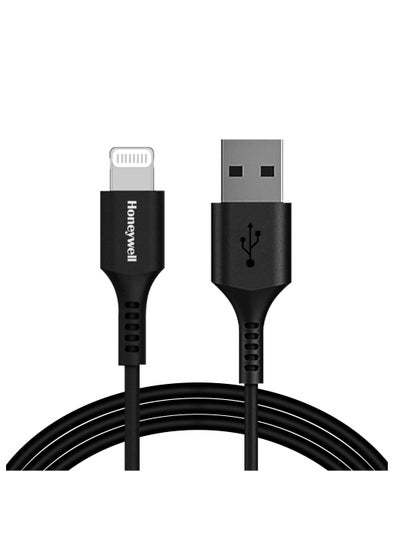 اشتري USB To Lightning Silicone Cable MFI, 6 Feet 1.8M, Apple-Certified, QC 3.0, 2.4A Max Output, Fast Charge And Sync Cable For iPhone,iPad, Airpods, iPod Black في الامارات