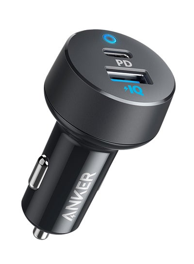 Buy Daul Port Type-C Car Charger 35W With 15W PowerIQ 2.0 Black in Saudi Arabia