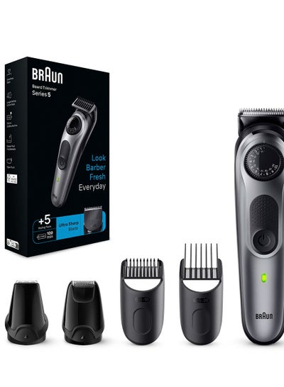 Buy Beard Trimmer 5 With Precision Wheel, 5 Styling Tools And Ultra Sharp Blades - BT 5440 Grey in UAE