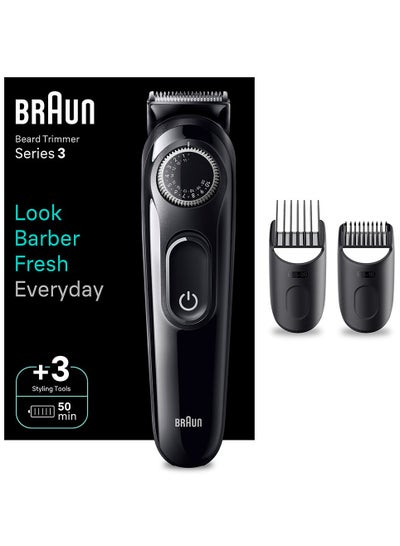 Buy Beard Trimmer 3 With Precision Wheel, Ultra Sharp Blade And 3 Styling Tools - BT 3410 Black in Egypt