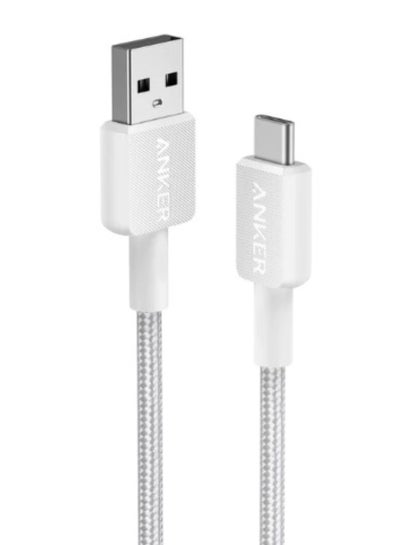 Buy 322 USB-A To USB-C Braided Cable (6ft) A81H6H21 - White in Saudi Arabia