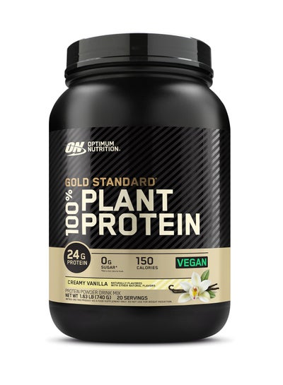 Buy Gold Standard 100% Plant  Protein  24g protein Creamy Vanilla, 1.63 LB (740g)  20 Servings in Saudi Arabia