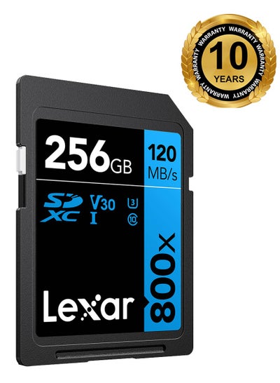اشتري Lexar 256GB High-Performance 800x UHS-I SDXC Memory Card (BLUE Series) - 10 years warranty - official distributor 256 GB في مصر