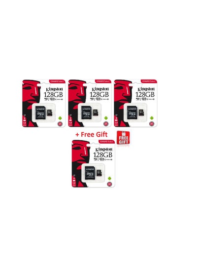 Buy MicroSDHC Class 10 Canvas Flash Memory Card 128GB bundle 3+1 free 128 GB in Egypt